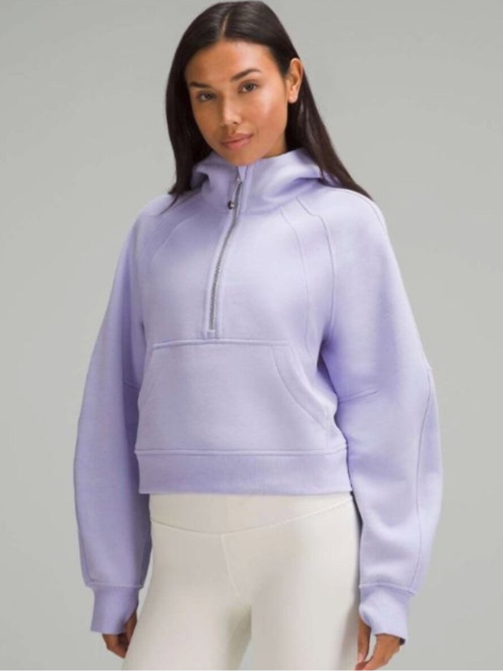 Lululemon Scuba Half Zip Crop Hoodie Lilac Smoke